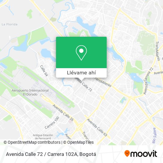 Mapa de Avenida Calle 72 / Carrera 102A