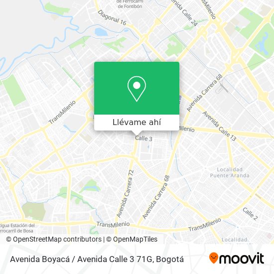 Mapa de Avenida Boyacá / Avenida Calle 3 71G