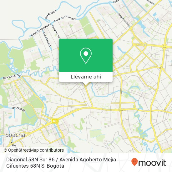 Mapa de Diagonal 58N Sur 86 / Avenida Agoberto Mejía Cifuentes 58N S