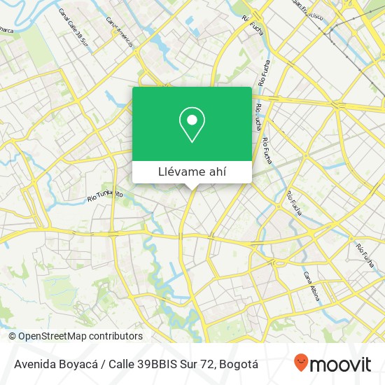 Mapa de Avenida Boyacá / Calle 39BBIS Sur 72