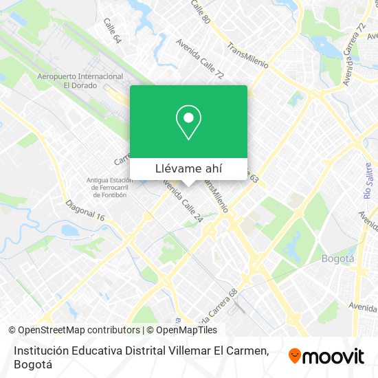 Mapa de Institución Educativa Distrital Villemar El Carmen