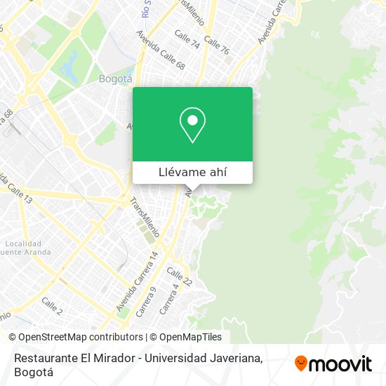 Mapa de Restaurante El Mirador - Universidad Javeriana