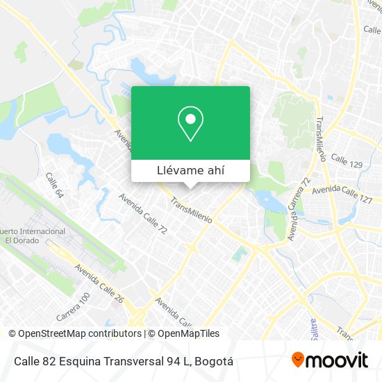 Mapa de Calle 82 Esquina Transversal 94 L