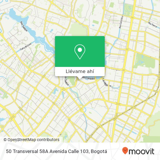 Mapa de 50 Transversal 58A Avenida Calle 103