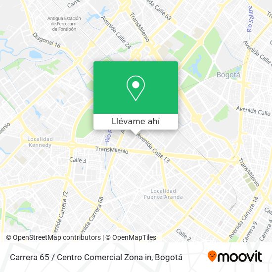 Mapa de Carrera 65 / Centro Comercial Zona in