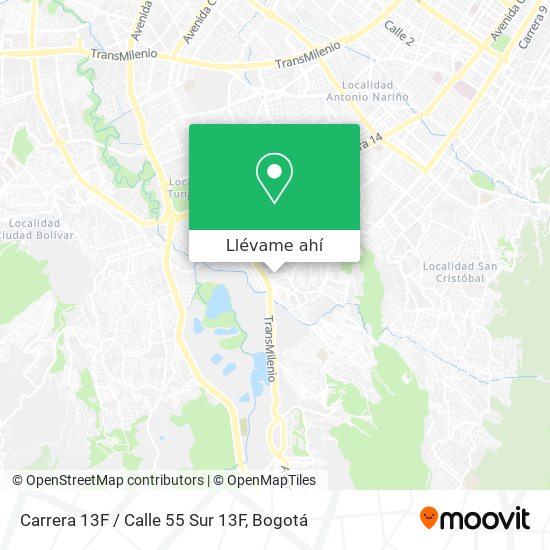 Mapa de Carrera 13F / Calle 55 Sur 13F