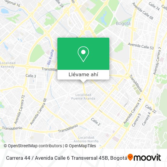 Mapa de Carrera 44 / Avenida Calle 6 Transversal 45B