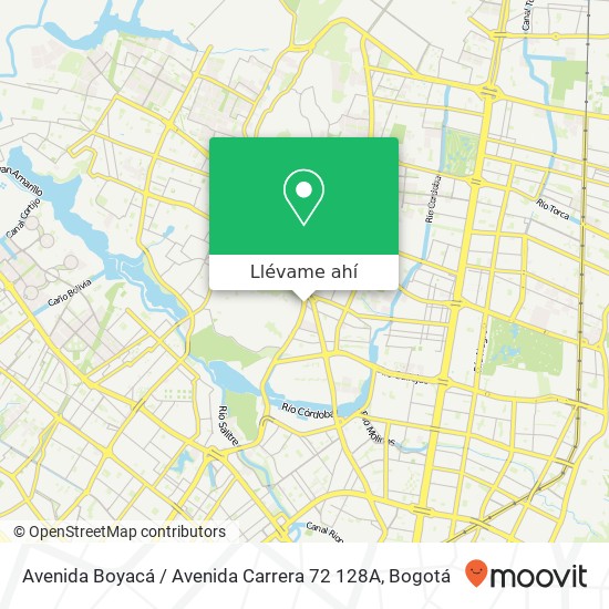 Mapa de Avenida Boyacá / Avenida Carrera 72 128A