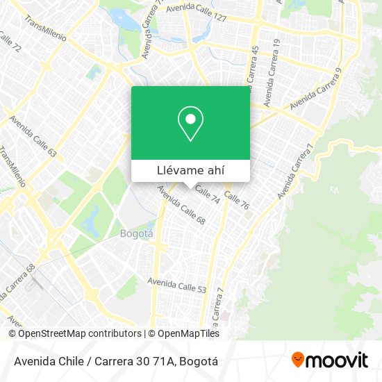 Mapa de Avenida Chile / Carrera 30 71A