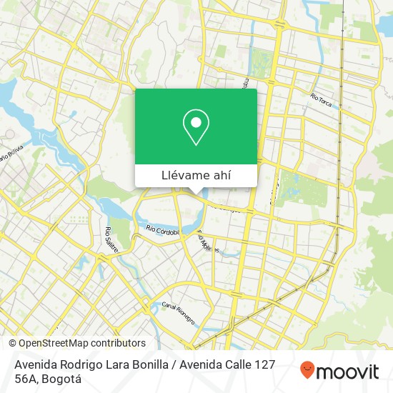 Mapa de Avenida Rodrigo Lara Bonilla / Avenida Calle 127 56A