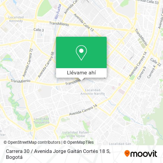 Mapa de Carrera 30 / Avenida Jorge Gaitán Cortés 18 S