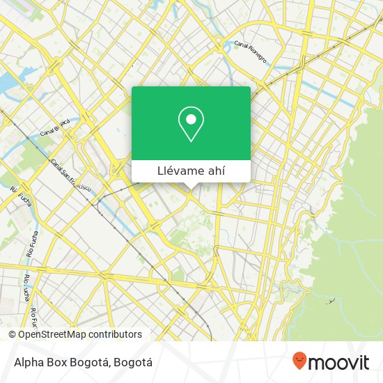 Mapa de Alpha Box Bogotá