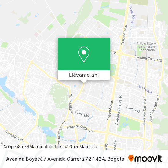 Mapa de Avenida Boyacá / Avenida Carrera 72 142A