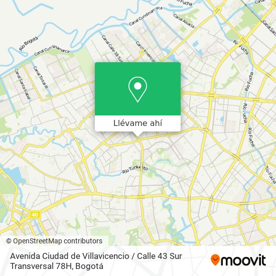 Mapa de Avenida Ciudad de Villavicencio / Calle 43 Sur Transversal 78H
