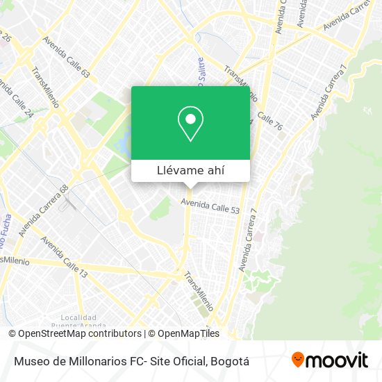 Mapa de Museo de Millonarios FC- Site Oficial