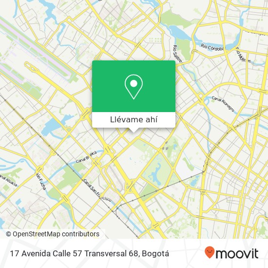 Mapa de 17 Avenida Calle 57 Transversal 68