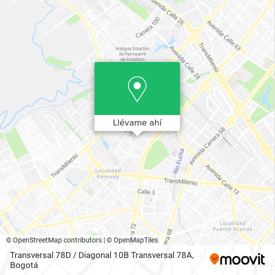 Mapa de Transversal 78D / Diagonal 10B Transversal 78A