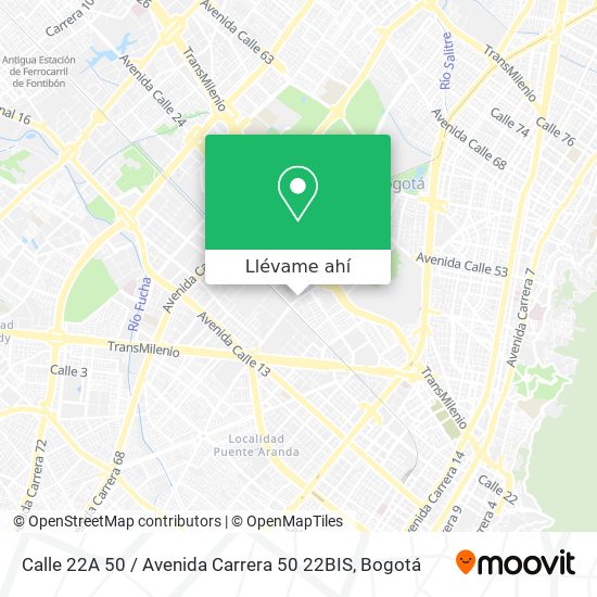 Mapa de Calle 22A 50 / Avenida Carrera 50 22BIS