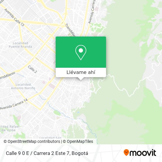 Mapa de Calle 9 0 E / Carrera 2 Este 7