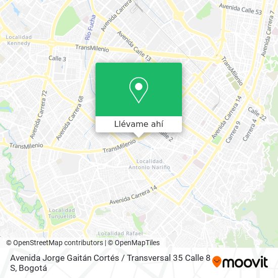 Mapa de Avenida Jorge Gaitán Cortés / Transversal 35 Calle 8 S