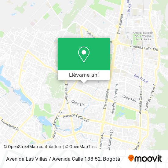 Mapa de Avenida Las Villas / Avenida Calle 138 52