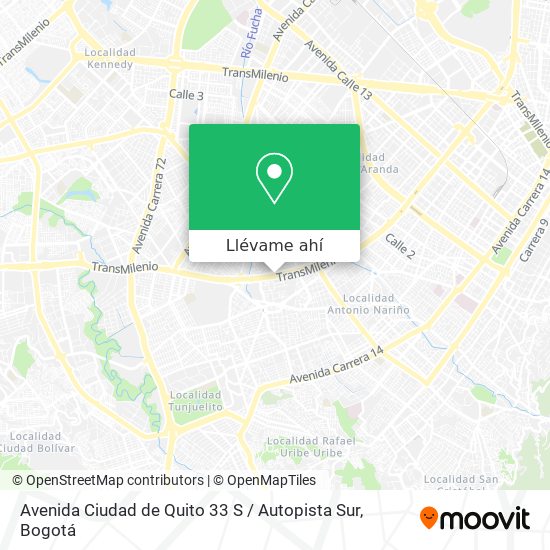 Mapa de Avenida Ciudad de Quito 33 S / Autopista Sur