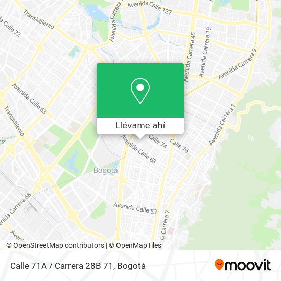 Mapa de Calle 71A / Carrera 28B 71