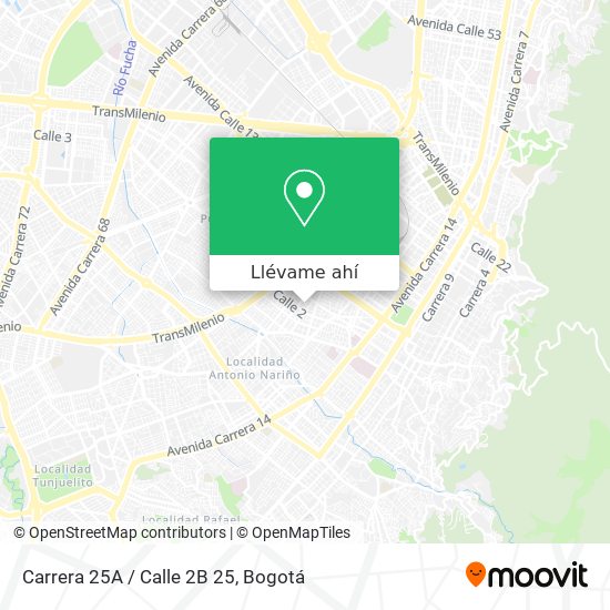 Mapa de Carrera 25A / Calle 2B 25