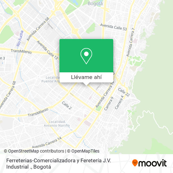 Mapa de Ferreterias-Comercializadora y Feretería J.V. Industrial .