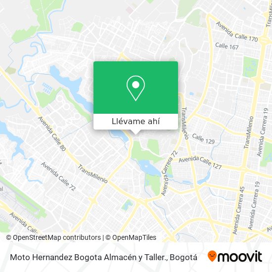 Mapa de Moto Hernandez Bogota Almacén y Taller.