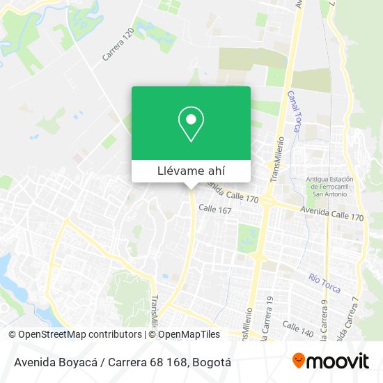 Mapa de Avenida Boyacá / Carrera 68 168