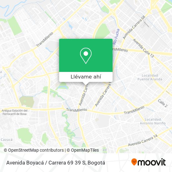 Mapa de Avenida Boyacá / Carrera 69 39 S
