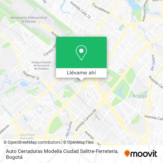 Mapa de Auto Cerraduras Modelia Ciudad Salitre-Ferretería