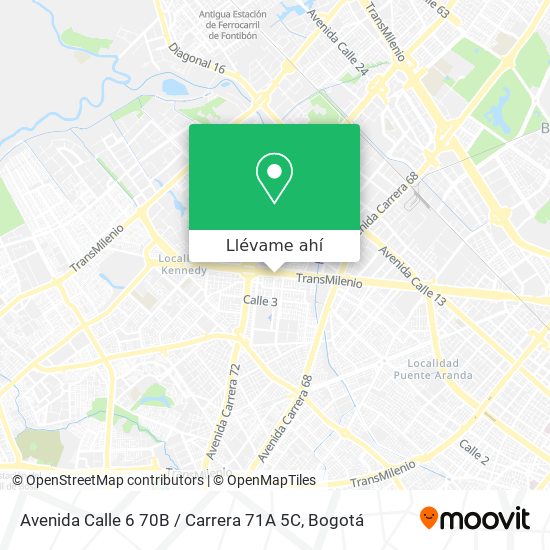 Mapa de Avenida Calle 6 70B / Carrera 71A 5C