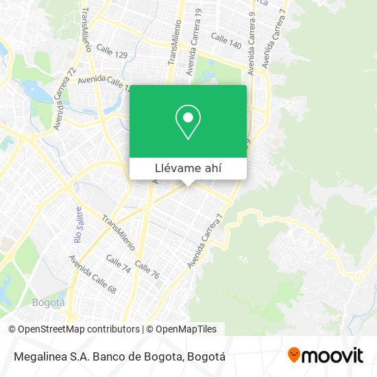 Mapa de Megalinea S.A. Banco de Bogota