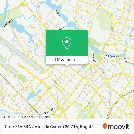 Mapa de Calle 71A 84A / Avenida Carrera 86 71A