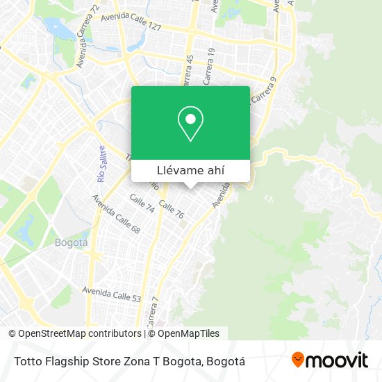 Mapa de Totto Flagship Store Zona T Bogota