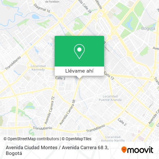Mapa de Avenida Ciudad Montes / Avenida Carrera 68 3