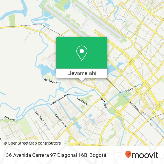 Mapa de 36 Avenida Carrera 97 Diagonal 16B