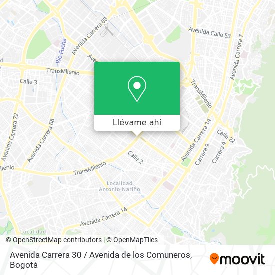 Mapa de Avenida Carrera 30 / Avenida de los Comuneros