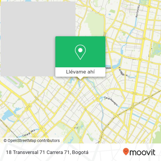 Mapa de 18 Transversal 71 Carrera 71
