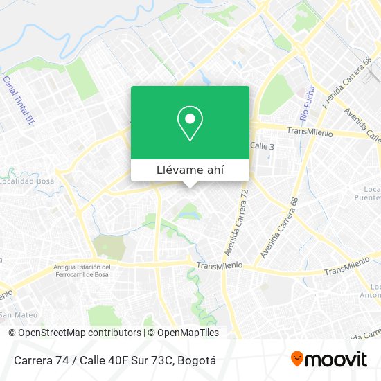 Mapa de Carrera 74 / Calle 40F Sur 73C