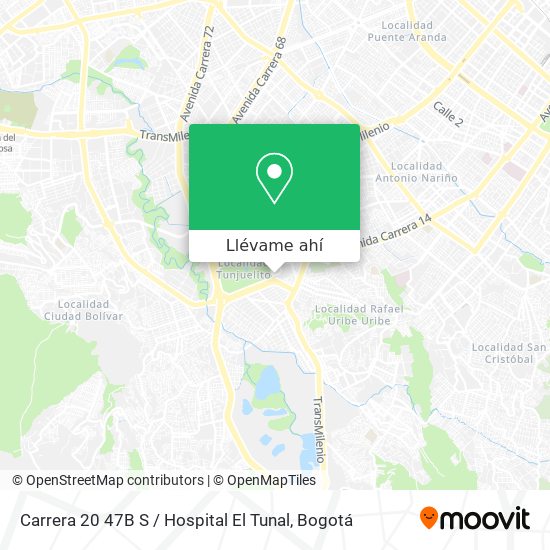 Mapa de Carrera 20 47B S / Hospital El Tunal