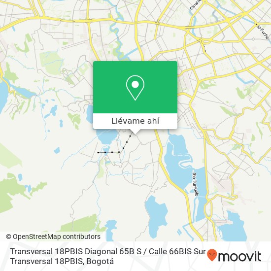 Mapa de Transversal 18PBIS Diagonal 65B S / Calle 66BIS Sur Transversal 18PBIS