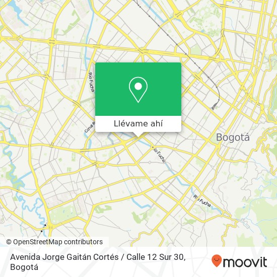 Mapa de Avenida Jorge Gaitán Cortés / Calle 12 Sur 30