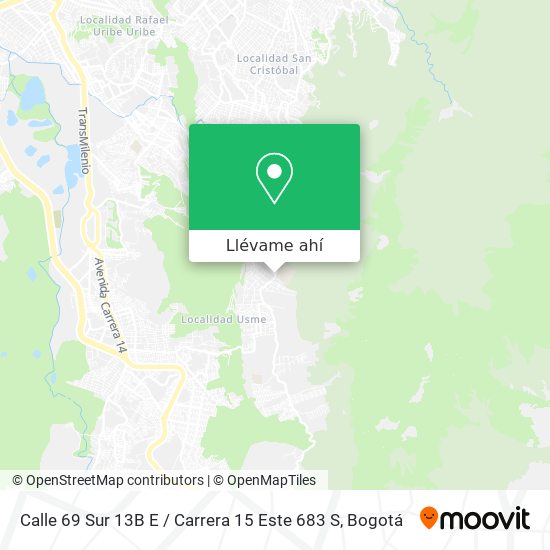 Mapa de Calle 69 Sur 13B E / Carrera 15 Este 683 S