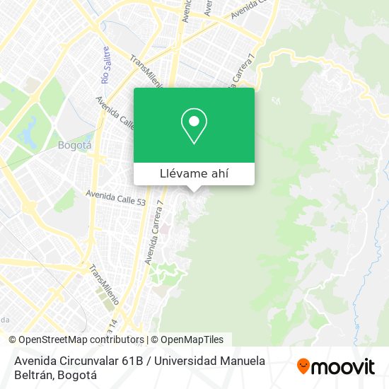 Mapa de Avenida Circunvalar 61B / Universidad Manuela Beltrán