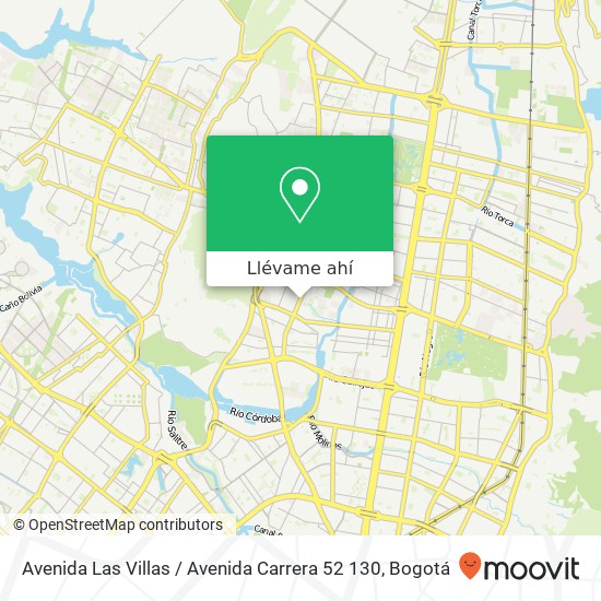 Mapa de Avenida Las Villas / Avenida Carrera 52 130