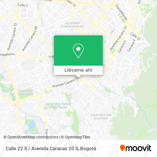Mapa de Calle 22 S / Avenida Caracas 20 S