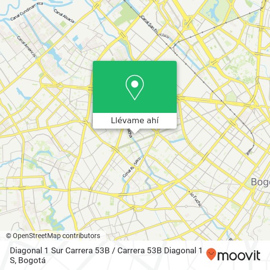 Mapa de Diagonal 1 Sur Carrera 53B / Carrera 53B Diagonal 1 S